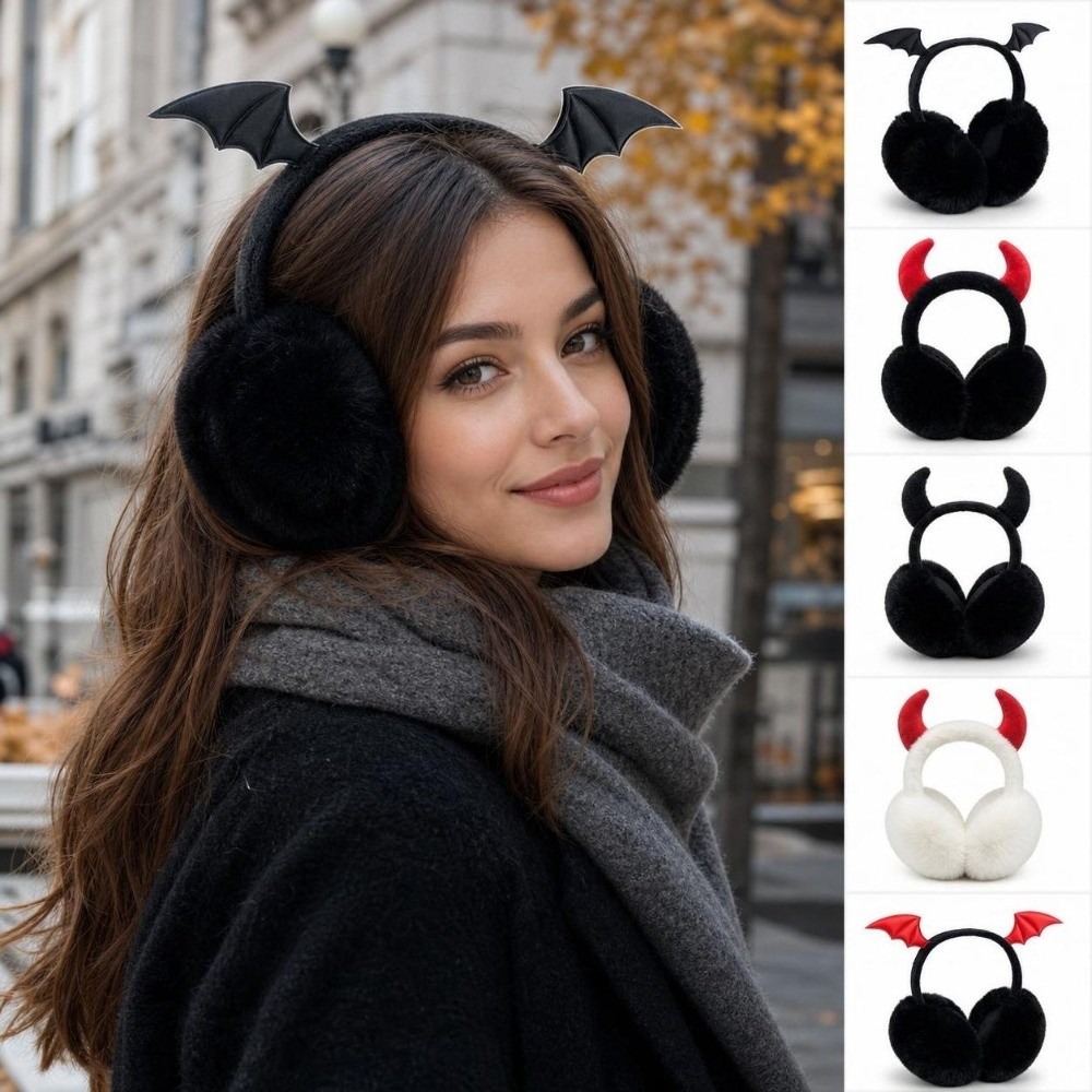 Earmuffs Foldable - Gothic Foldable Earmuffs Bat Wing Devil