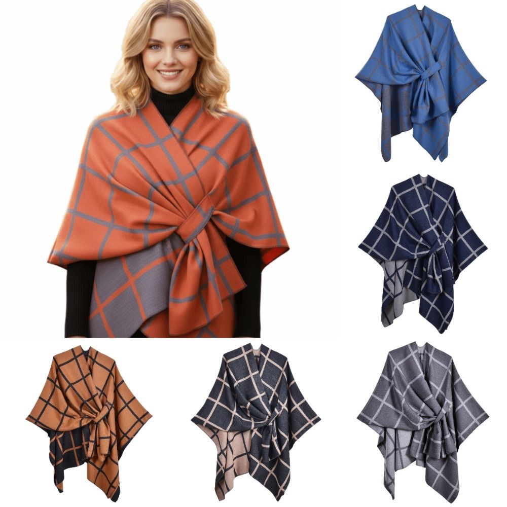 Warm Coat Plaid Design Travel  - огляд і ціна Shawl Wrap Winter