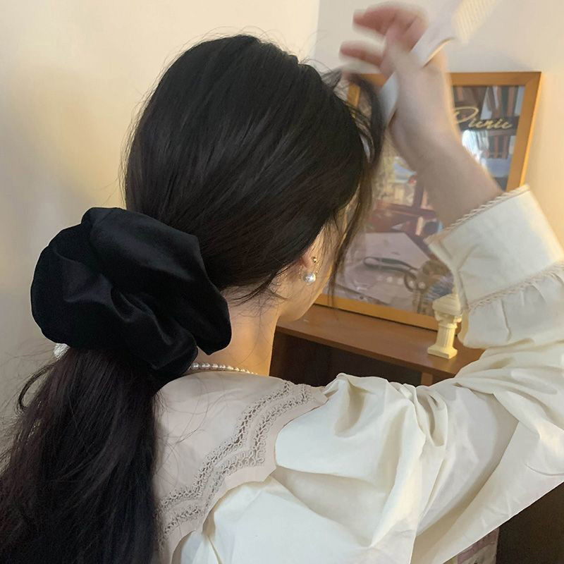 Oversize Black Velvet Scrunchi - огляд і ціна Winter Headband Fleece